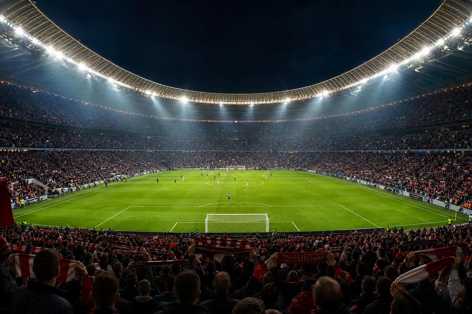 Stadion sepak bola Eropa dipenuhi suporter saat malam pertandingan Liga Champions